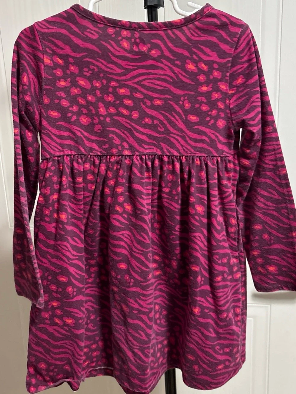 wonder nation Girls Animal Mix Dress - Magenta and Bright Pink